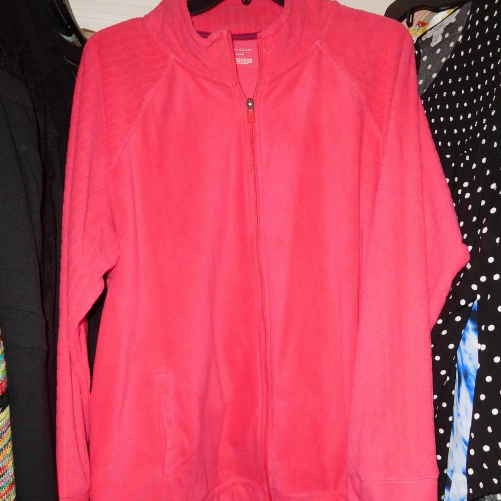 NWT 3X TEK GEAR PLUSH ZIP FRONT JACKET MOCKNECK berry blast